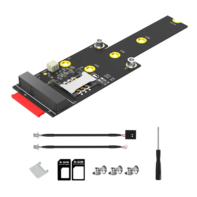 AC56-M.2 Key M - 미니 PCIE 어댑터 (SIM 카드 슬롯 포함)는 데스크탑용 Wifi WWAN LTE 3G/4G/5G 네트워크 모듈을 지원합니다.