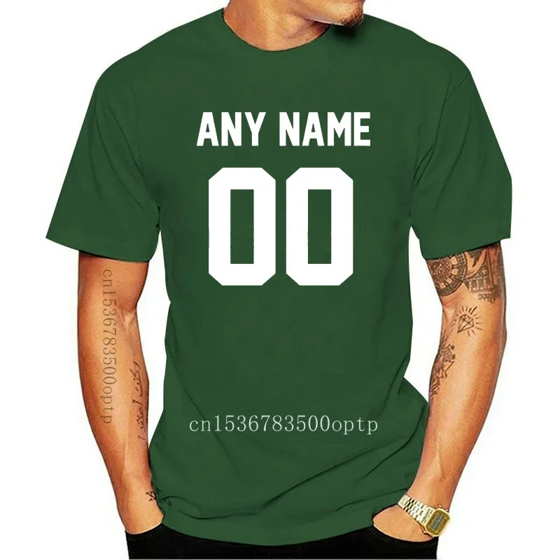 Новые мужские и женские футболки из чистого хлопка с вашим именем и номером, индивидуальный дизайн, американский размер
