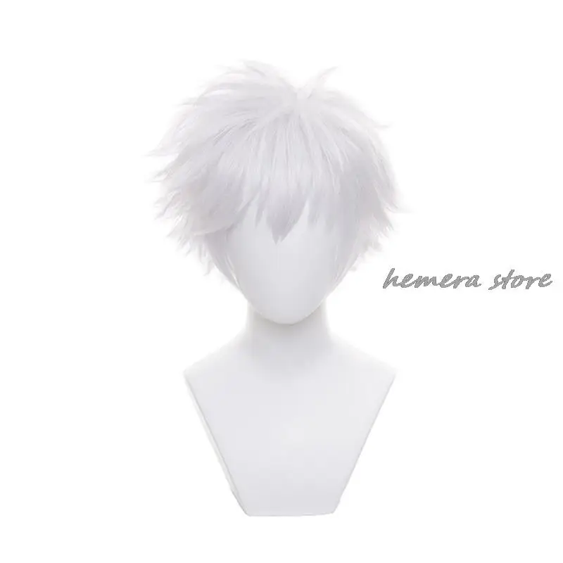 Anime JJK Gojo Satoru Cosplay Costume Tops Pants Eye Patch Halloween Party Men Uniform Gojo Satoru Wigs