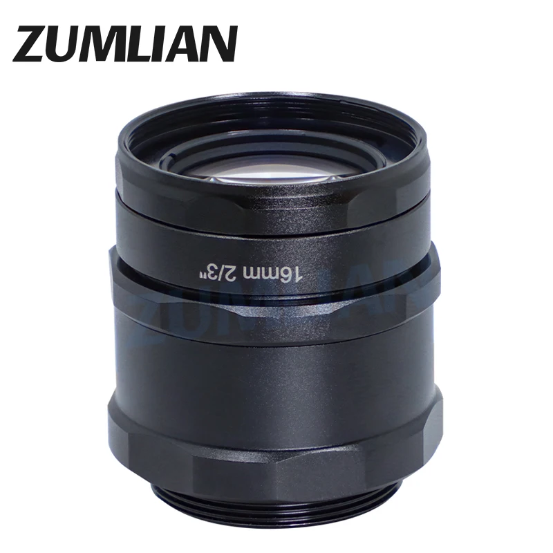 ZUMLIAN 16mm Prime Lens Anti-vibration 2/3'' C-Mount Lens 5MP Big Aperture F1.4 Good Light Transmission for Industrial Cameras