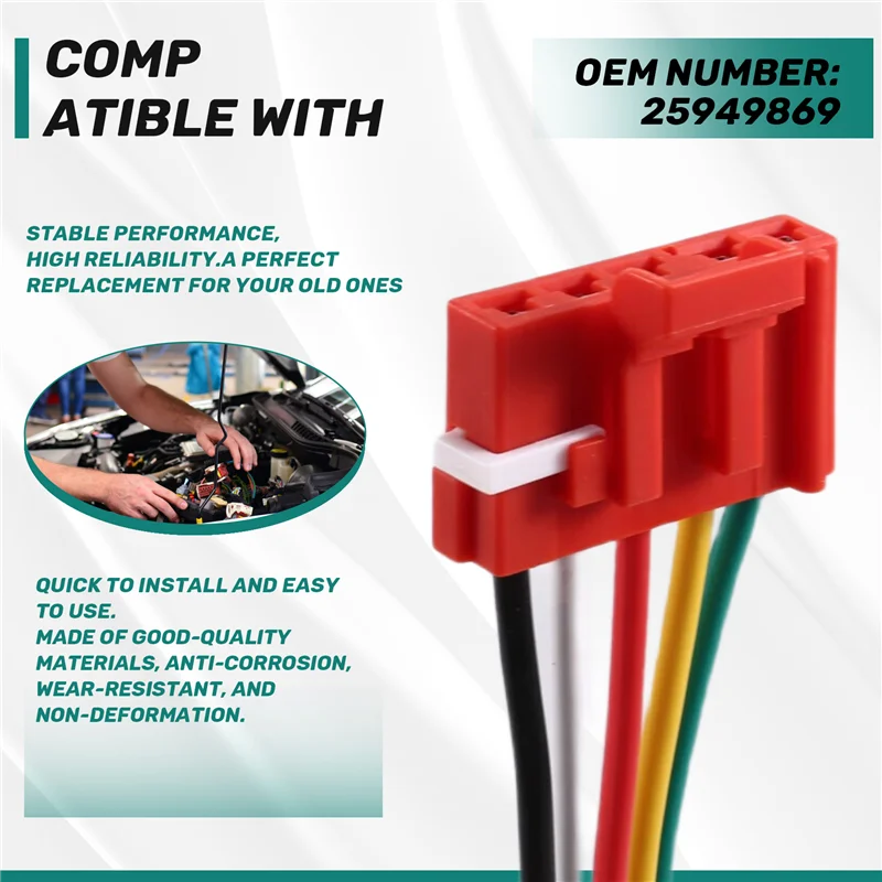 PORK-Blower Motor Resistor Harness Blower Motor Resistor Connector Resistor Connector For Hummer H3