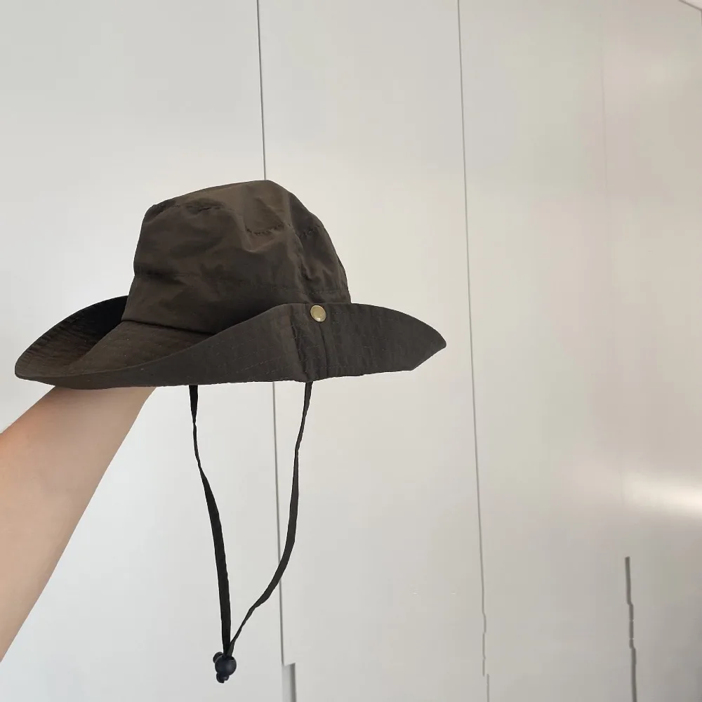 Kapelusz typu bucket na sznurku w cukierkowych kolorach, szybkoschnący, w stylu koreańskim, dziecięcy kapelusz rybacki, anty-UV, casualowy letni kapelusz przeciwsłoneczny dla dzieci.