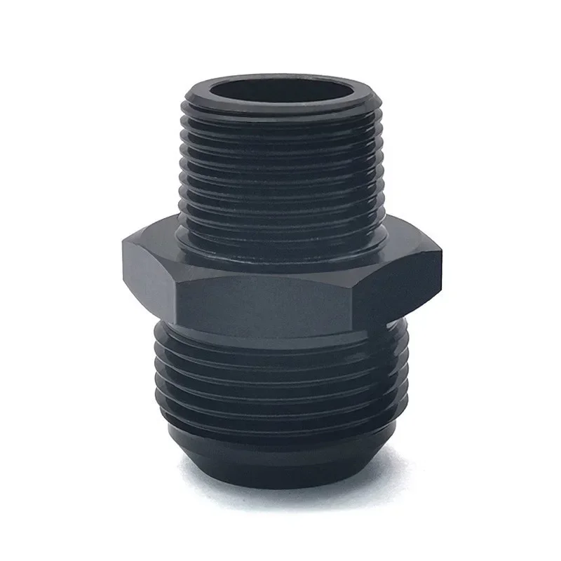 3/4" NPT do 16AN Łącznik męski AN16 Złączka prosta Adapter złącza kielichowego Aluminium Czarny