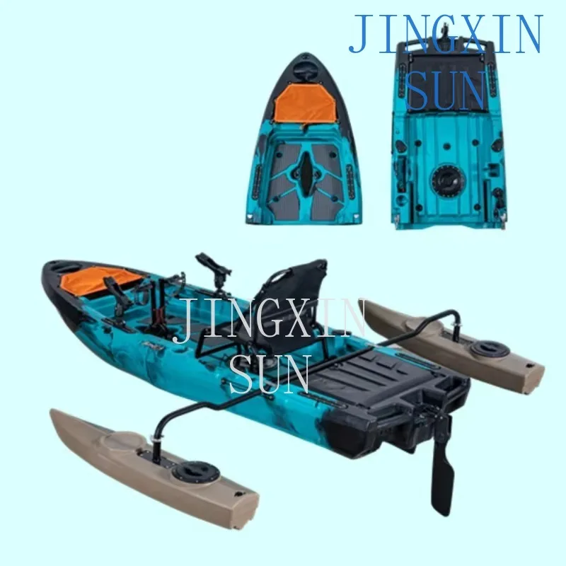 Newly designed 2.75M 1-person modular fishing kayak with pedals Removable Foldable Kayak HDPE Electric