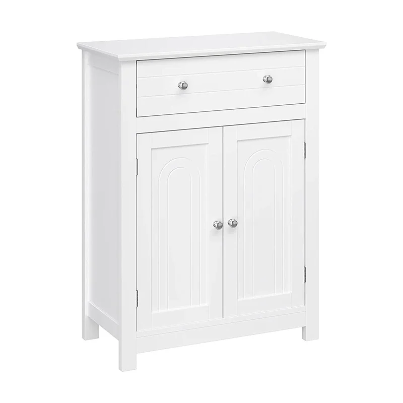 

Bathroom Storage Cabinet Free Standing, with Drawer and Adjustable Shelf, Kitchen Cupboard, Wooden Entryway Storage Cabinet