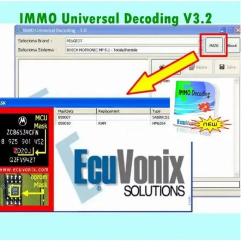 

2024 Hot Sale EcuVonix 3.2 IMMO Universal Decoding V3.2 Remove IMMO Off with Keygen Unlimited Crack Send Link or CD or USB