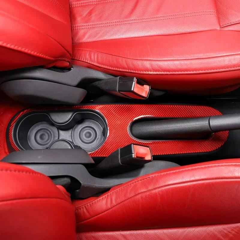 

For 2011-2019 Fiat 500 soft carbon fiber style car styling Car central control handbrake panel sticker car interior accessories