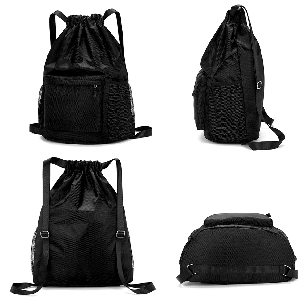 1 ชิ้นกระเป๋าเป้สะพายหลัง Drawstring, กันน้ํา Draw String Back Sack พร้อมกระเป๋าซิป, Gym Drawstring กระเป๋าว่ายน้ํากระเป๋าสําหรับชายหญิง
