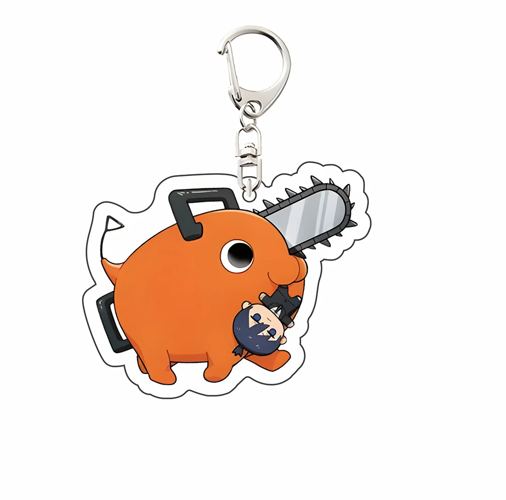 سلسلة مفاتيح أكريليك لشخصية الحيوانات الأليفة من Chainsaw Man - شخصية Pochita اللطيفة، قلادة حلقة مفاتيح، ديكور حقيبة الظهر، هدية لمحبي