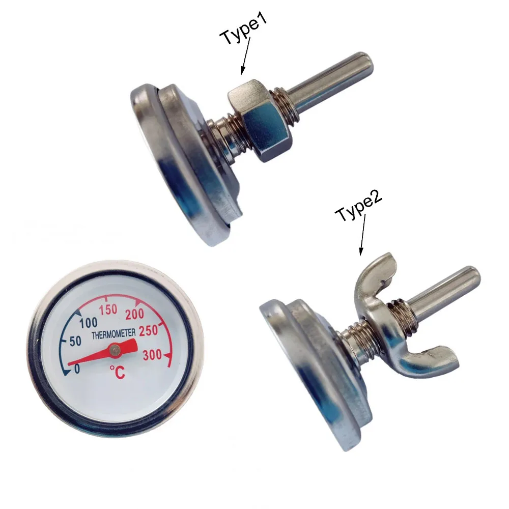 

JX-15F Barbecue Thermometer Metal Dial Display BBQ Grill Temperature Gauge Oven Kitchen Household Temperature Meter