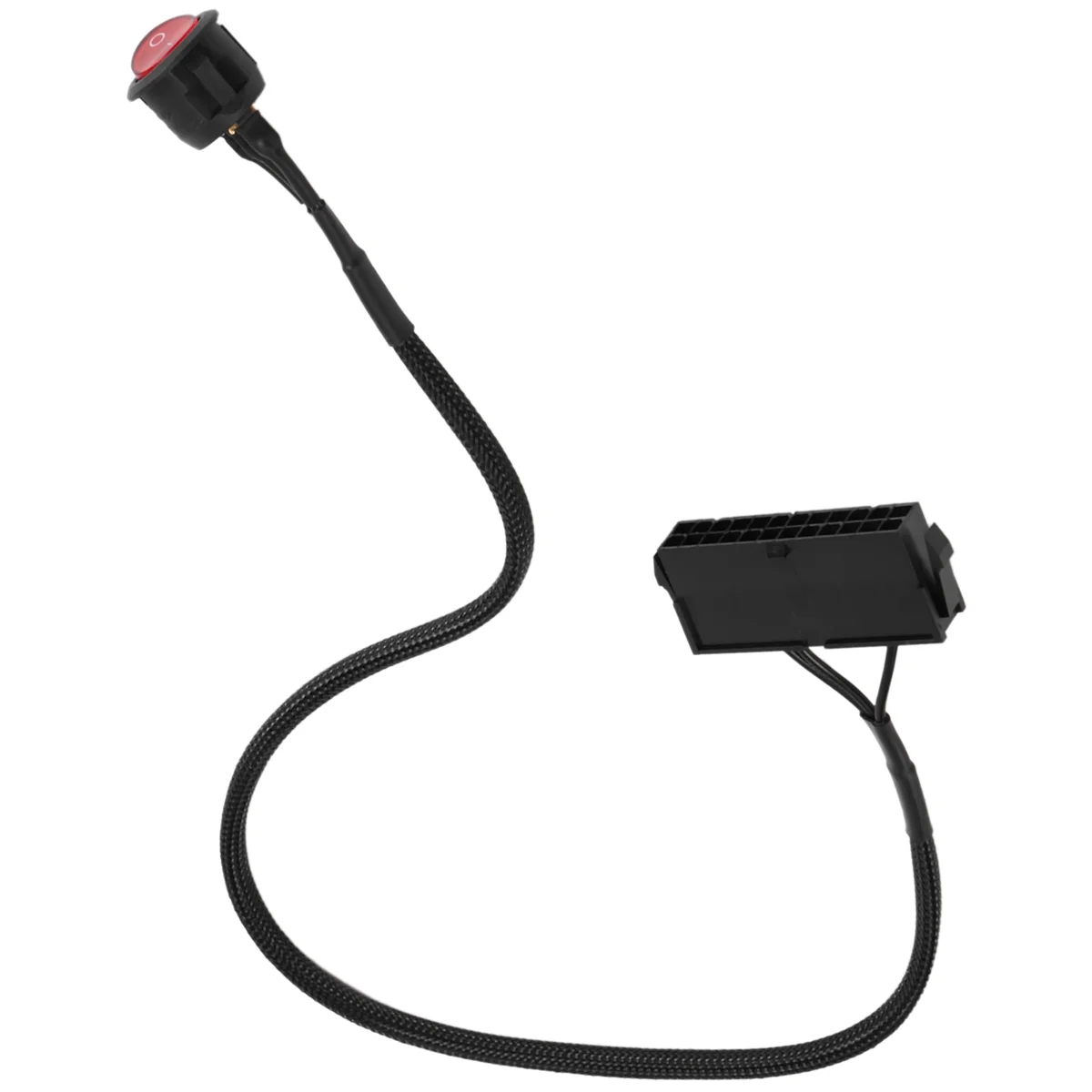 Probador de arranque de fuente de alimentación ATX PSU PC hembra de 24 Pines, Cable Jumper Ridge de arranque con interruptor de encendido/apagado, 50cm