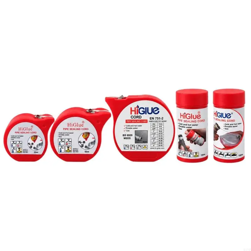 Pipe Thread Sealant Cord Placed on Male Fittings Before Tightening, for Metal and Plastic Pipe Installation or Repair M4YD