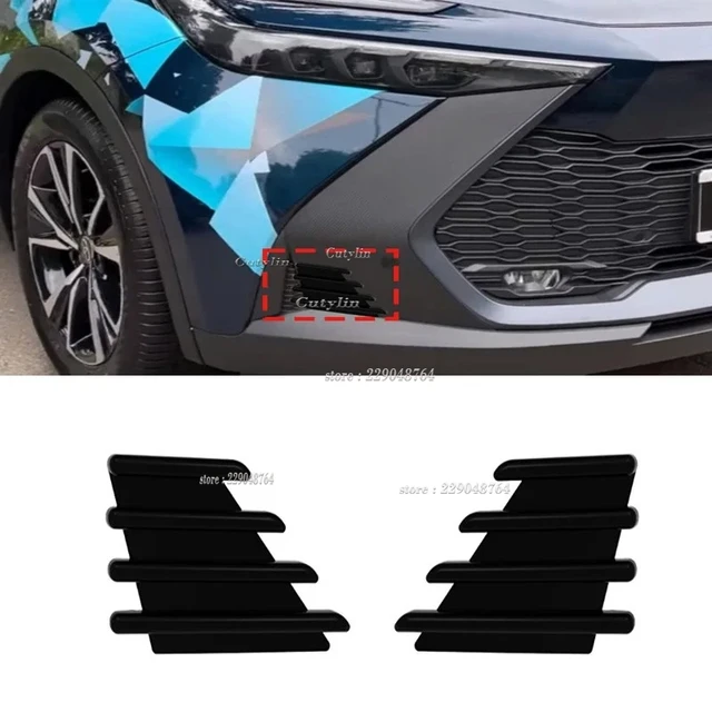 Dla Toyota CHR C-HR 2024 2025 ABS Czarny Przedni Zderzak Specyficzna Kratka Otworu Przeciwmgielnego Dekoracyjna Powierzchnia Akcesoria Samochodowe cutylin