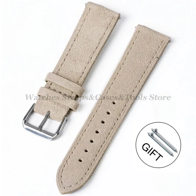 Wildleder Echtleder Armband 18mm 19mm 20mm 22mm 24mm für Seiko für Huawei Uhr Gt2/3/4 Vintage handgemachte Nähte Armband