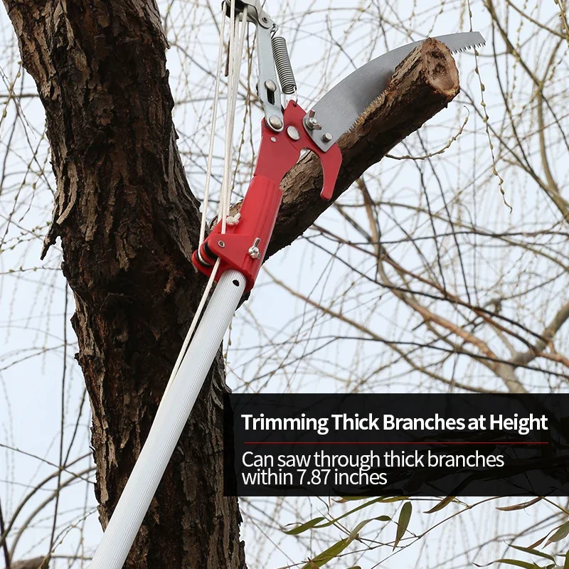 1PC High-Altitude Tree Lopper Branch Scissors Extendable Fruit Tree Pruning Saw Cutter Garden Trimmer Tool With Rope