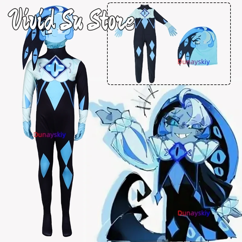 Shadow Milk Cookie cosplay Cookie Run:Kingdom Costume Silky Long Sleeve Jumpsuit Adults Children Clothing For Holiday Party Suit