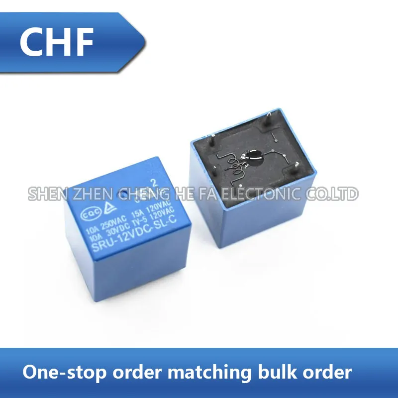 5PCS SRU-12VDC-SL-C 5-pin 10A one set conversion Songle relay brand new original stock