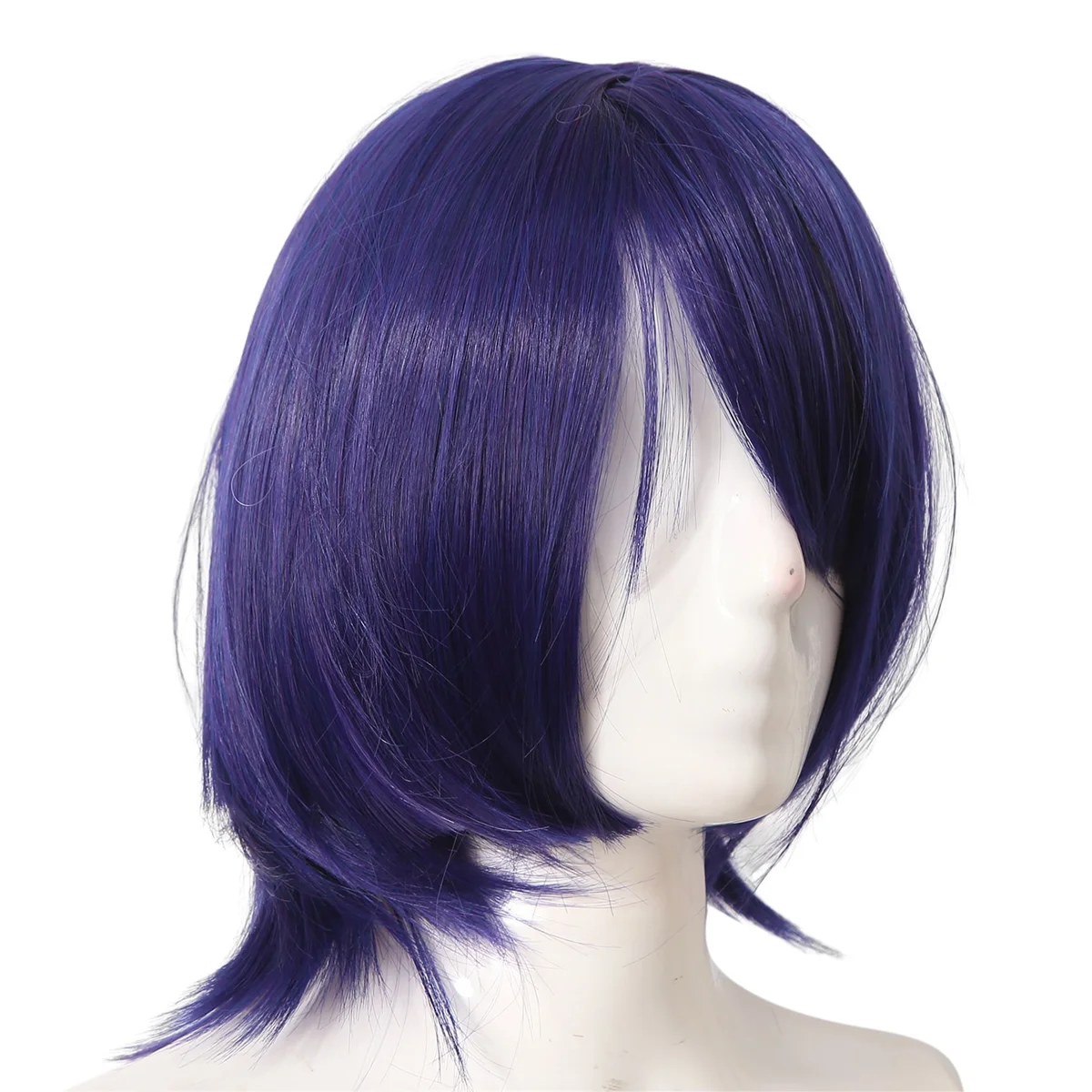 Peluca para Genshin Purple Impact Cos, Wanderer Skirmisher, Cos Pot Head Style, peluca de Anime de pelo corto para Cosplay