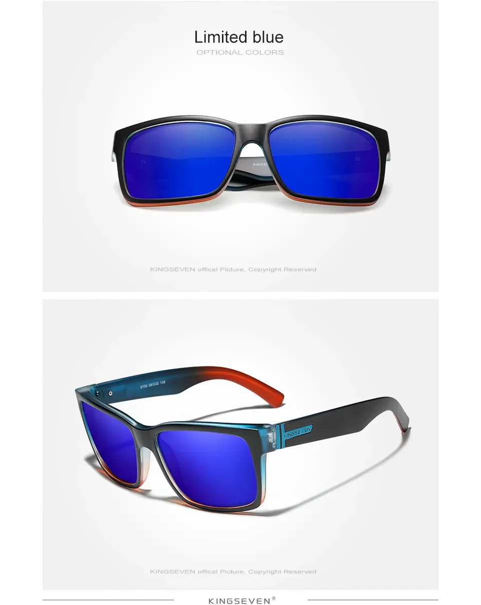 KINGSEVEN Beliebte Mode Neue Sommer Sonnenbrille UV400 Quadratischen Rahmen Polarisierte Männer/Frauen Anti-glare Fahren Outdoor Brillen – Detail 8