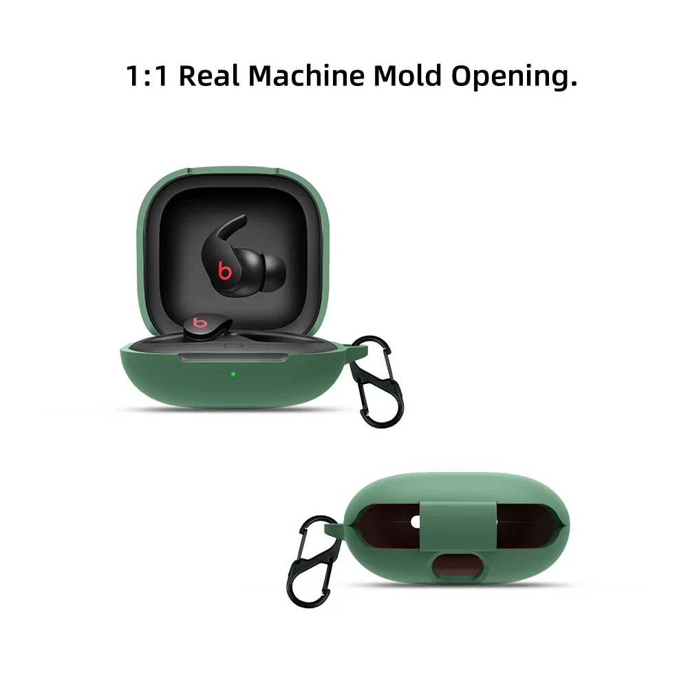 Beats Fit Pro用の保護ケース,保護スリーブ,シリカゲル,落下防止,フック付き安全保護