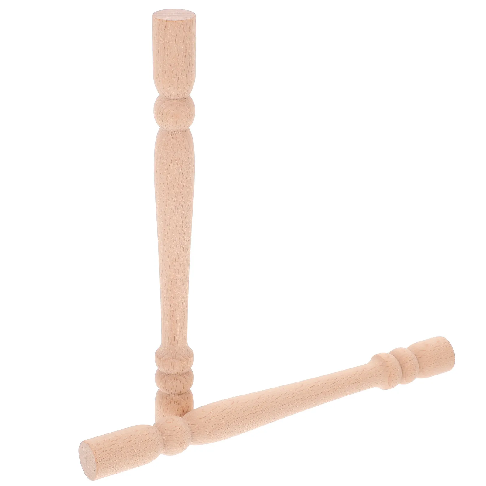 2Pcs Solid Wood Carved Roman Column Posts Miniature Wooden Furniture Pillars for Home Decor Stair Balusters Crafts