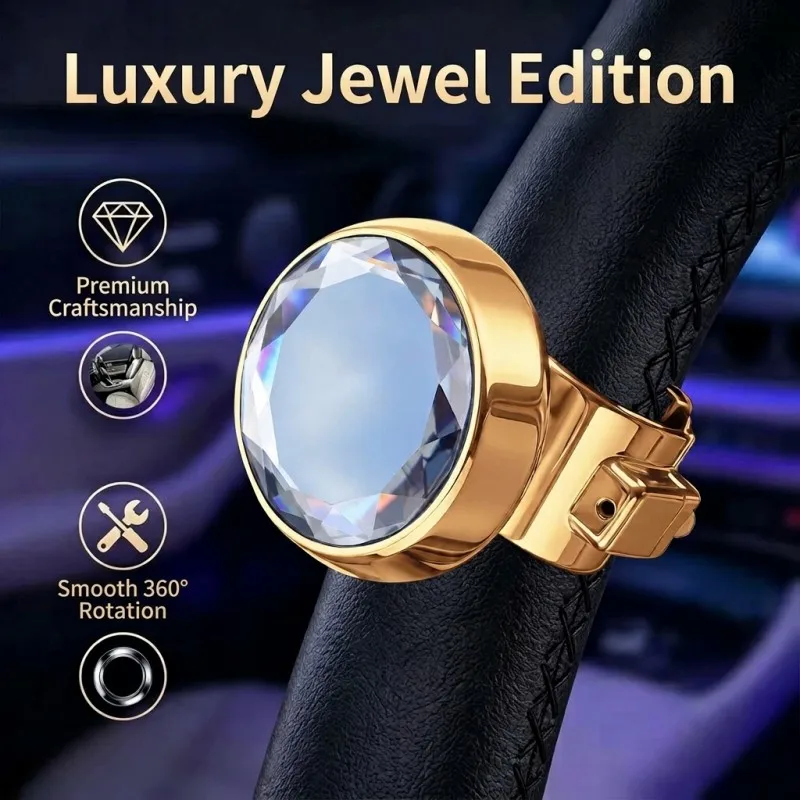 Car Turning Steering Wheel Ball Handle with Spinner Knob Rotating Steering Wheel Spinner Knob Universal Steering Wheel Booster