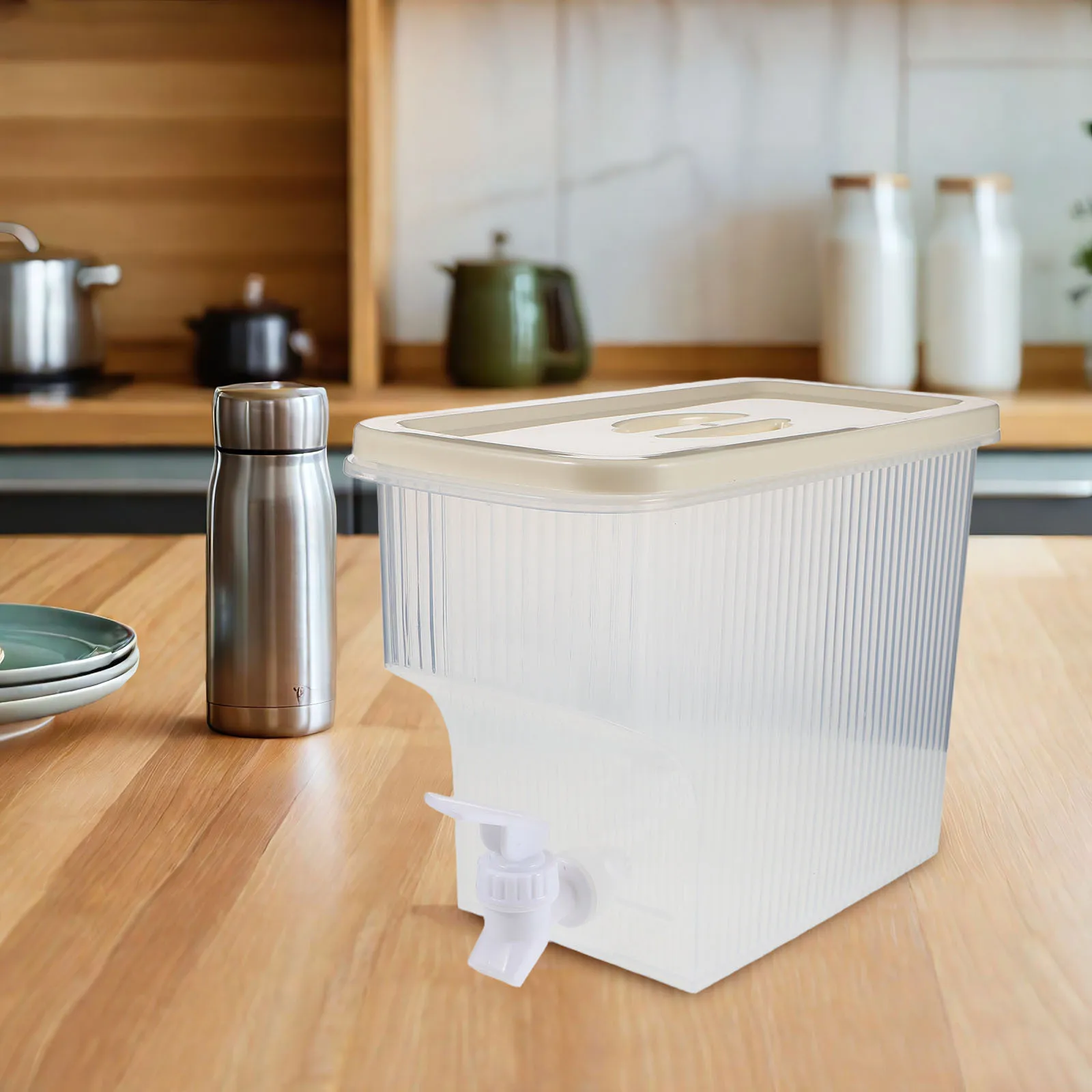 

Fruit Infused Water Dispenser With Spigot Large Capacity Fridge Drink Container For Iced Tea Lemonade Juice Cold Beverage