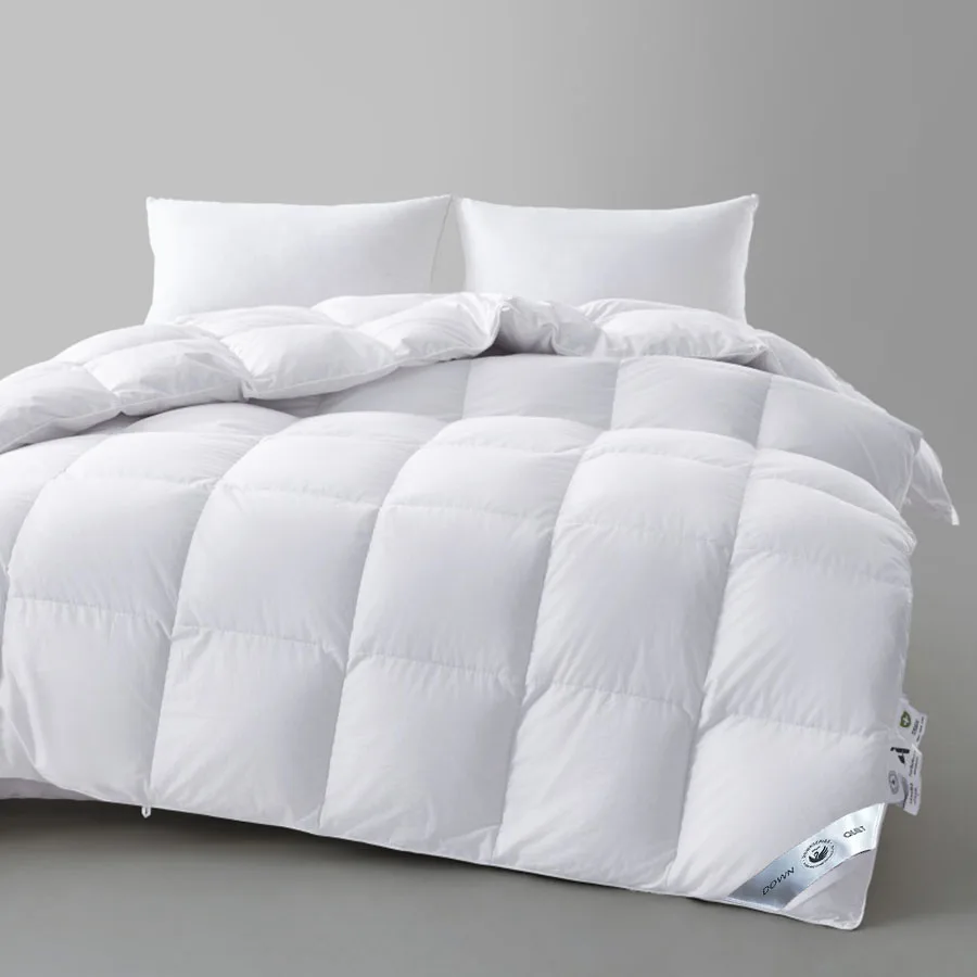 High Grade 100% White Goose Down Quilt Winter Warm Feather Duvet Queen King  Size Breathable Lightweight Four Seasons for Bed