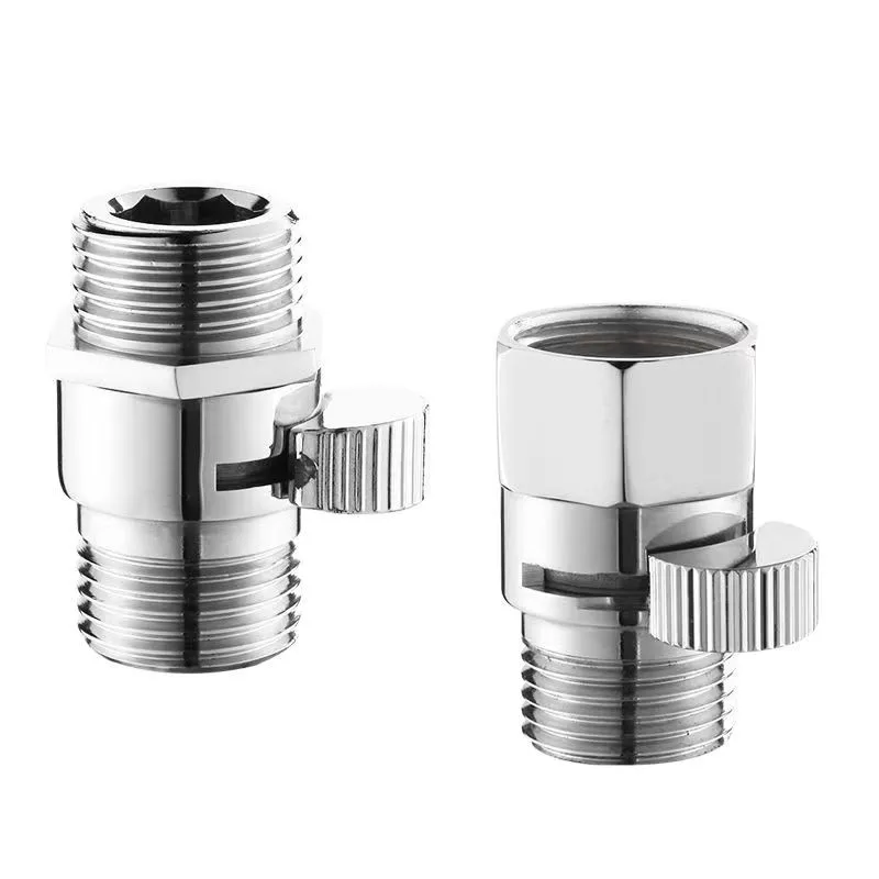 

100% Brass Flow Control Valve Water Pressure Reducing Controller Hand Held Sprayer Head Shut Off Stop Switch For Shower Supply