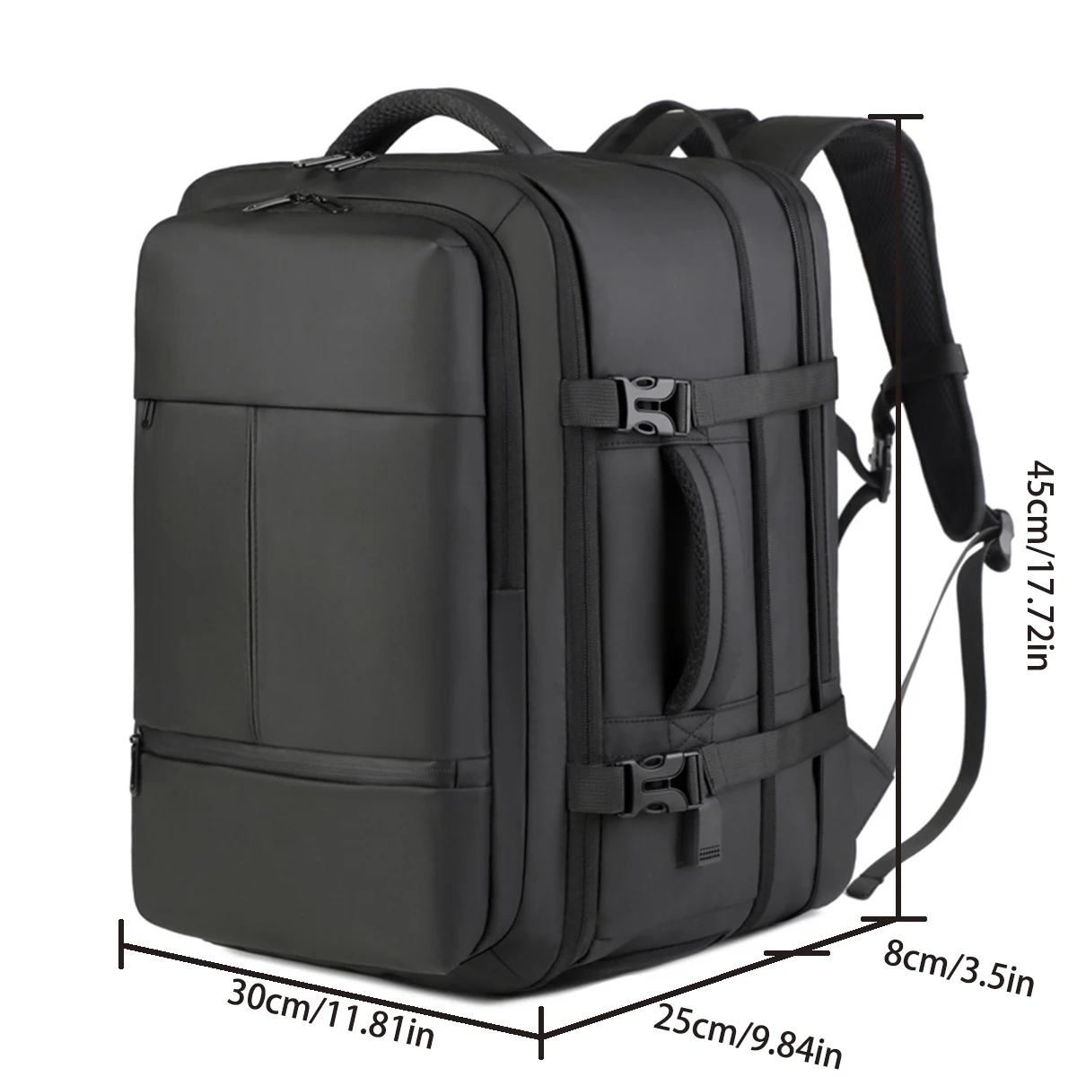 حقيبة ظهر للركاب التكيفية للجنسين، وصول سريع عبر USB، لوحة خلفية للتحكم في المناخ، سعة كبيرة، نظام سحاب مزدوج