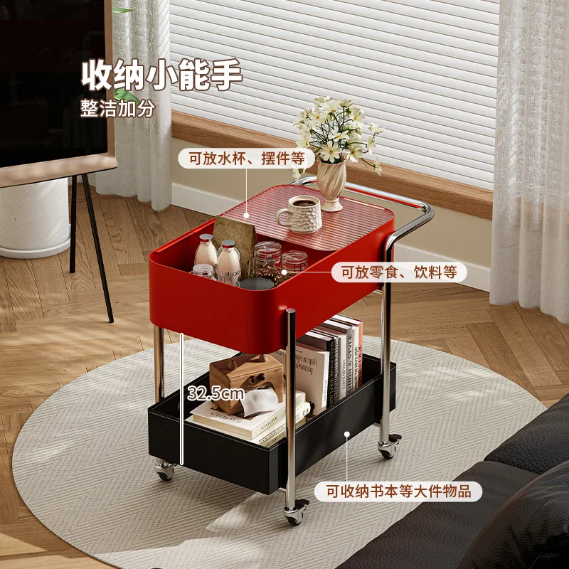 trolley, living room, multi-layer, dopamine, household, storage, removable, side snacks