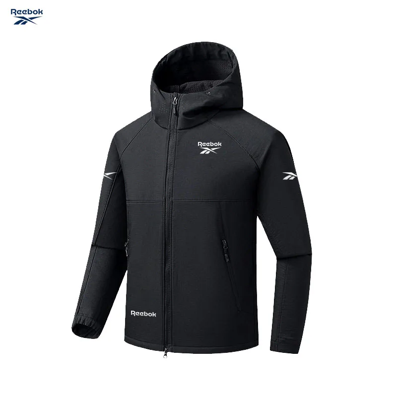 Reebok men's and women's outdoor soft-shell jackets are windproof and waterproof. Spring, autumn and winter hooded hiking jacket