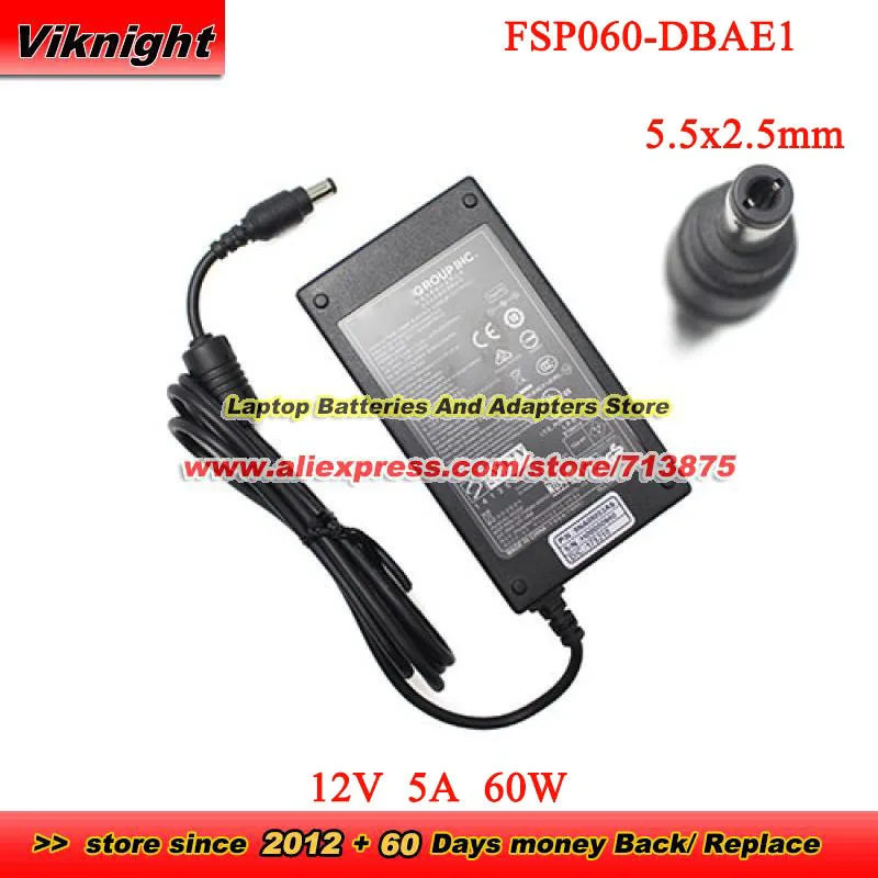 

Оригинальный адаптер переменного тока FSP060-DBAE1 12 В 5 А 60 Вт FSP060-DIBAN2 для ASUSTOR AS-202TE с 5,5x2,5 мм FSP060-DBAB1 FSP060-DHAV1 DPS-60PBA
