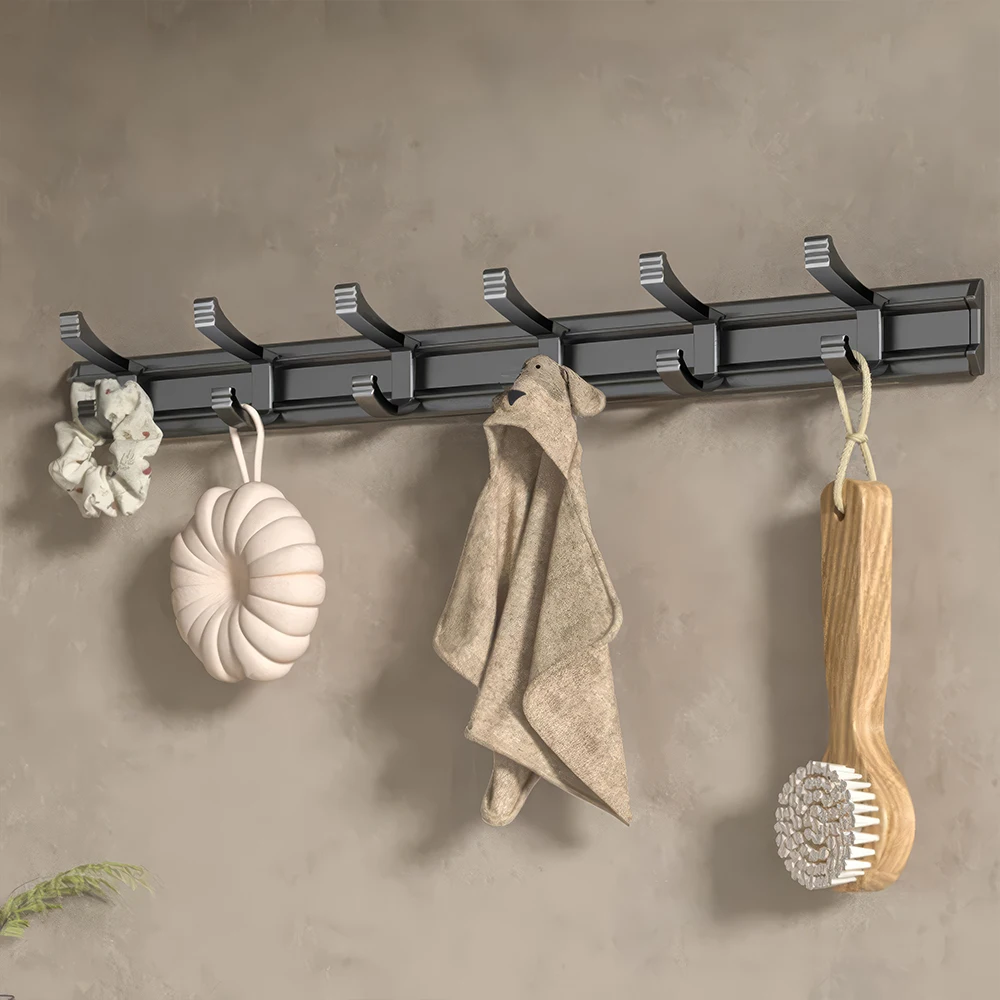 

ORIENTAL YUHONG No Drill Aluminum Door Hanger Hooks Space Saving Clothes Robe Towel Movable Hooks Bathroom Kitchen Accessories