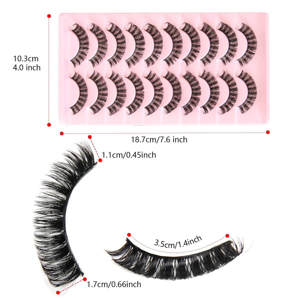 IGUIONSS 10 pcs makeup False Eyelashes Extension DIY Natural Individual Lash Makeup Tools Soft Easy to Operate Eyelashes