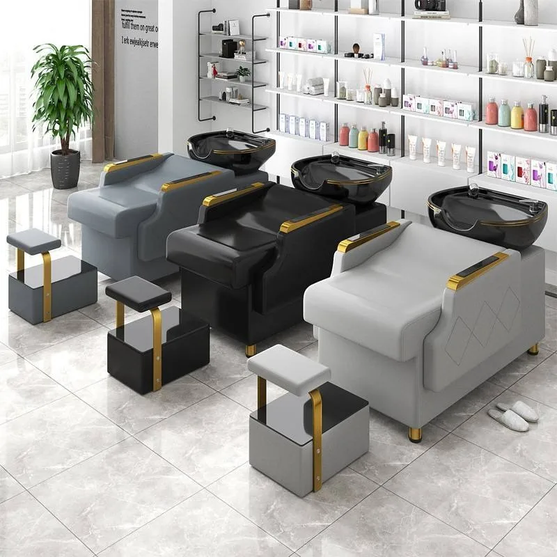 High Quality Hair Salon Shampoo Shop Special Flush Bed Modern Half - Lying Shampoo Bed