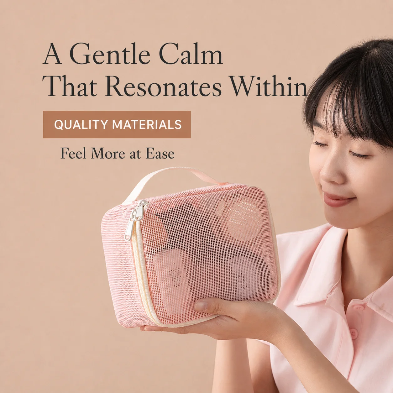 Portable Storage Pouch Multi-Purpose Mesh Cosmetic Bag Breathable Makeup Organizer Transparent Travel Toiletry Bag For Shower