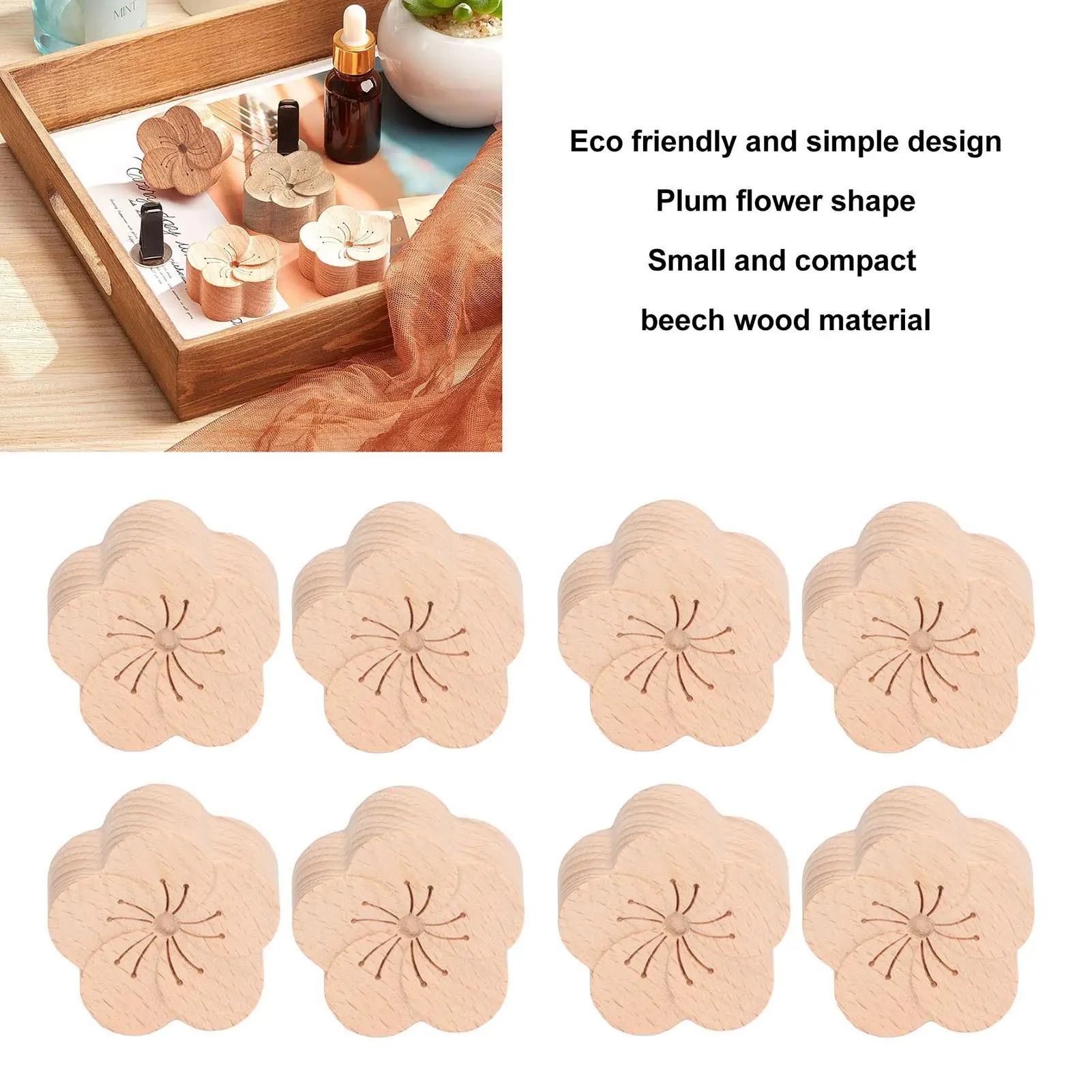 Plum Flower Shape Car Wood Essential Oil Diffuser - Perfect for beauty Salons & Aromatherapy