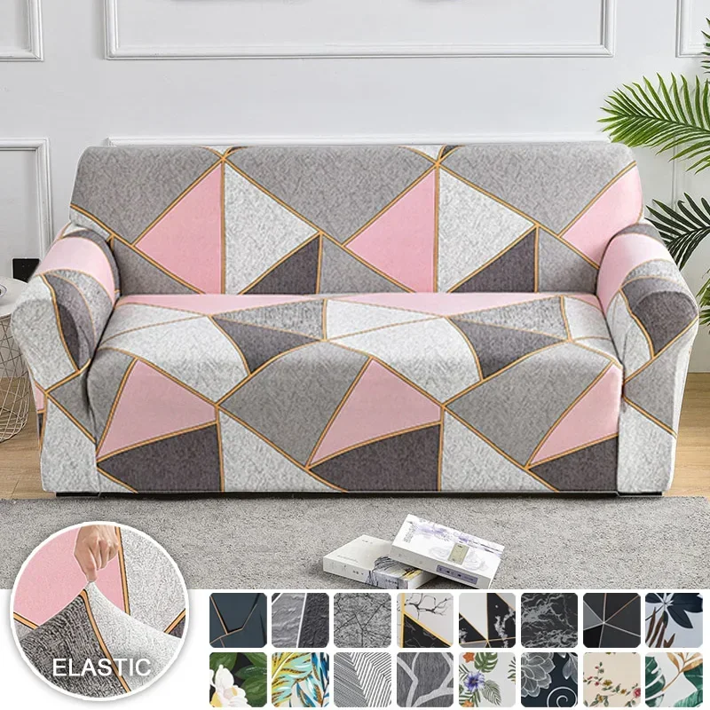 Printed Stretch Sofa Couch Cover For Living Room L Shaped Combination Chaise Sofa Slipcover Home Decor 1/2/3/4 Seats Removable