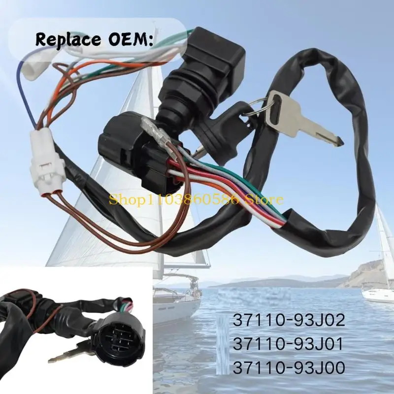 242A Marine Keyed Starter Control with Wiring Harness and Coupling Blocks, Switches Assembly for Outboard Motor Starting-Control
