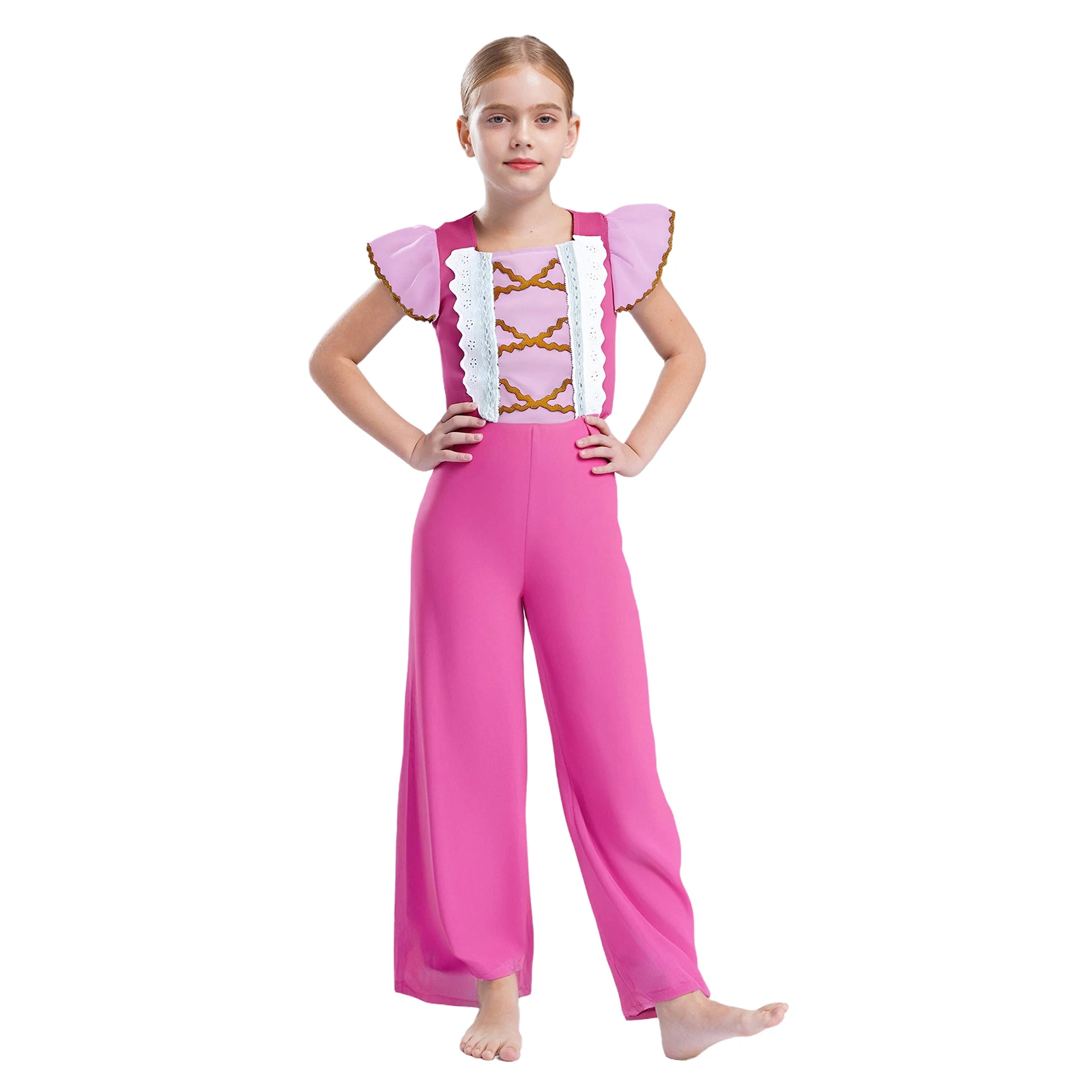 

Платье принцессы на Хэллоуин для девочек, карнавальный костюм, цельный боди с короткими рукавами и высокой талией, костюм для ролевых игр