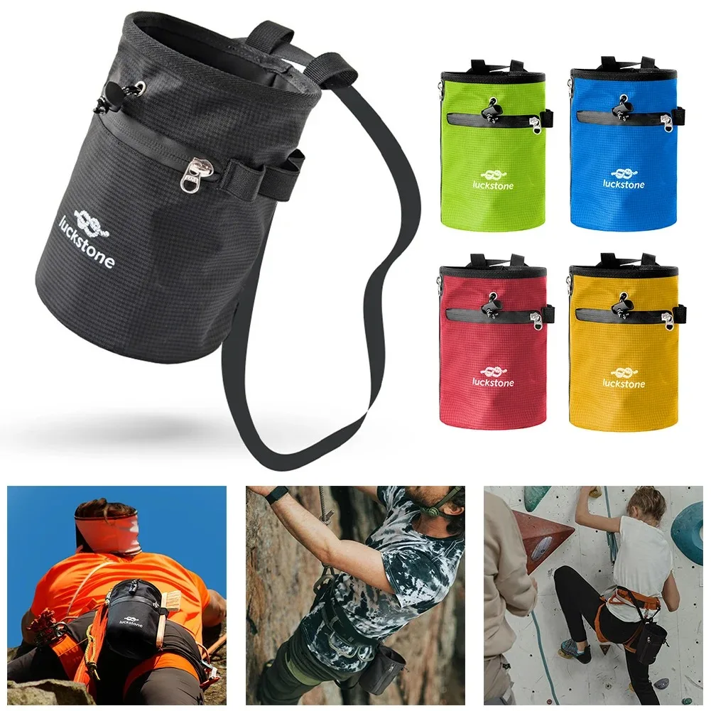 

Waterproof Chalk Bag Bucket with Chalk Brush Climbing Magnesium Powder Bag for Weight Lifting Outdoor Climbing Equipment