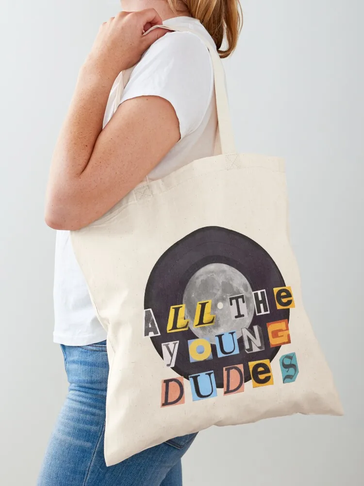 

All The Young Dudes - Simplified Print Tote Bag shopper bag women canvas custom canvas bag Beach tote custom