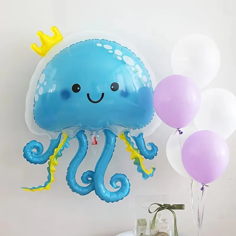 Cartoon Quallen Aluminium Folie Ballon Ozean Meerjungfrau Thema Geburtstag Party Dekoration Geschlecht Offenbaren Baby Dusche Foto Requisiten – Detail 6