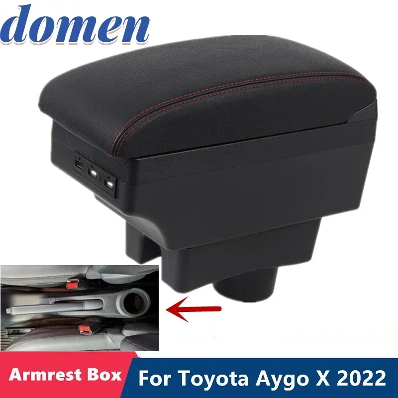 

For Toyota Aygo X 2022 Armrest box For Toyota Aygo X Car Armrest Central Storage box Retrofit with USB Charging Car accessories