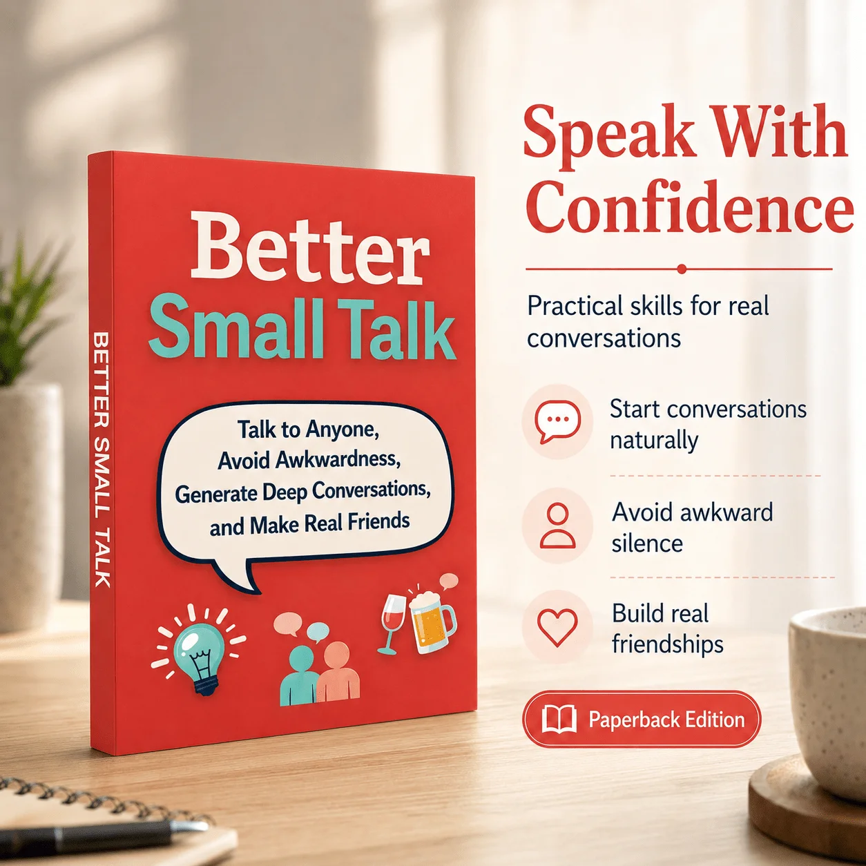 Better Small Talk Book, Conversation Skills and Social Confidence Guide for Talking to Anyone, Avoiding Awkward Silence