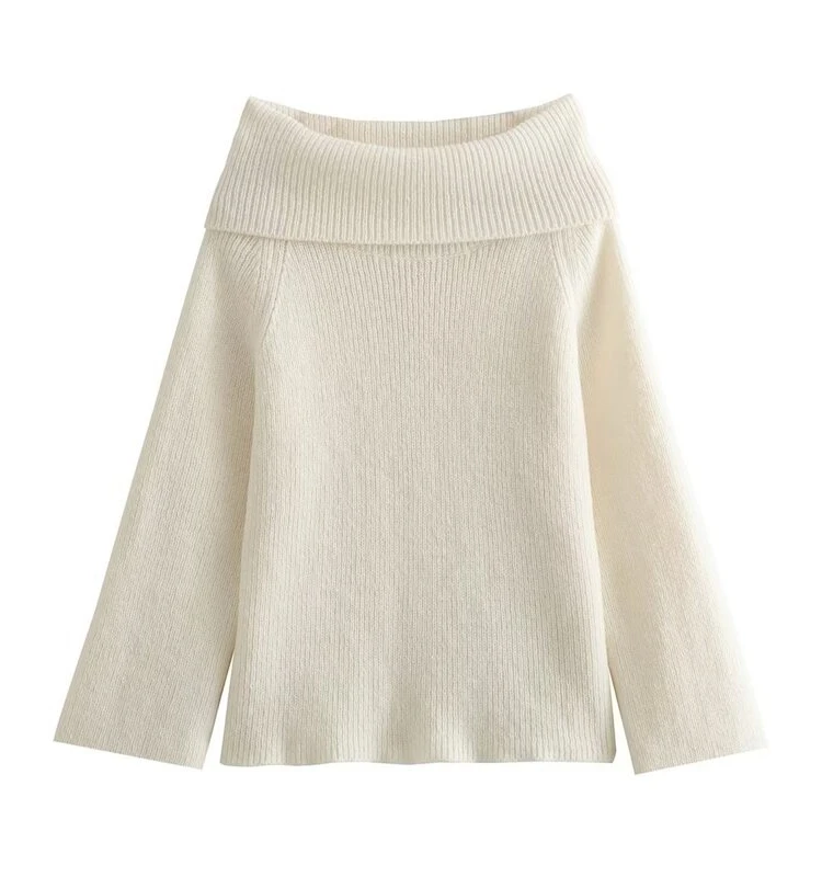 

Slimming Versatile Long Sve 2 Color Straight oulder Sweater Top for Women Autumn Winter New Sle Street Sle ort Length