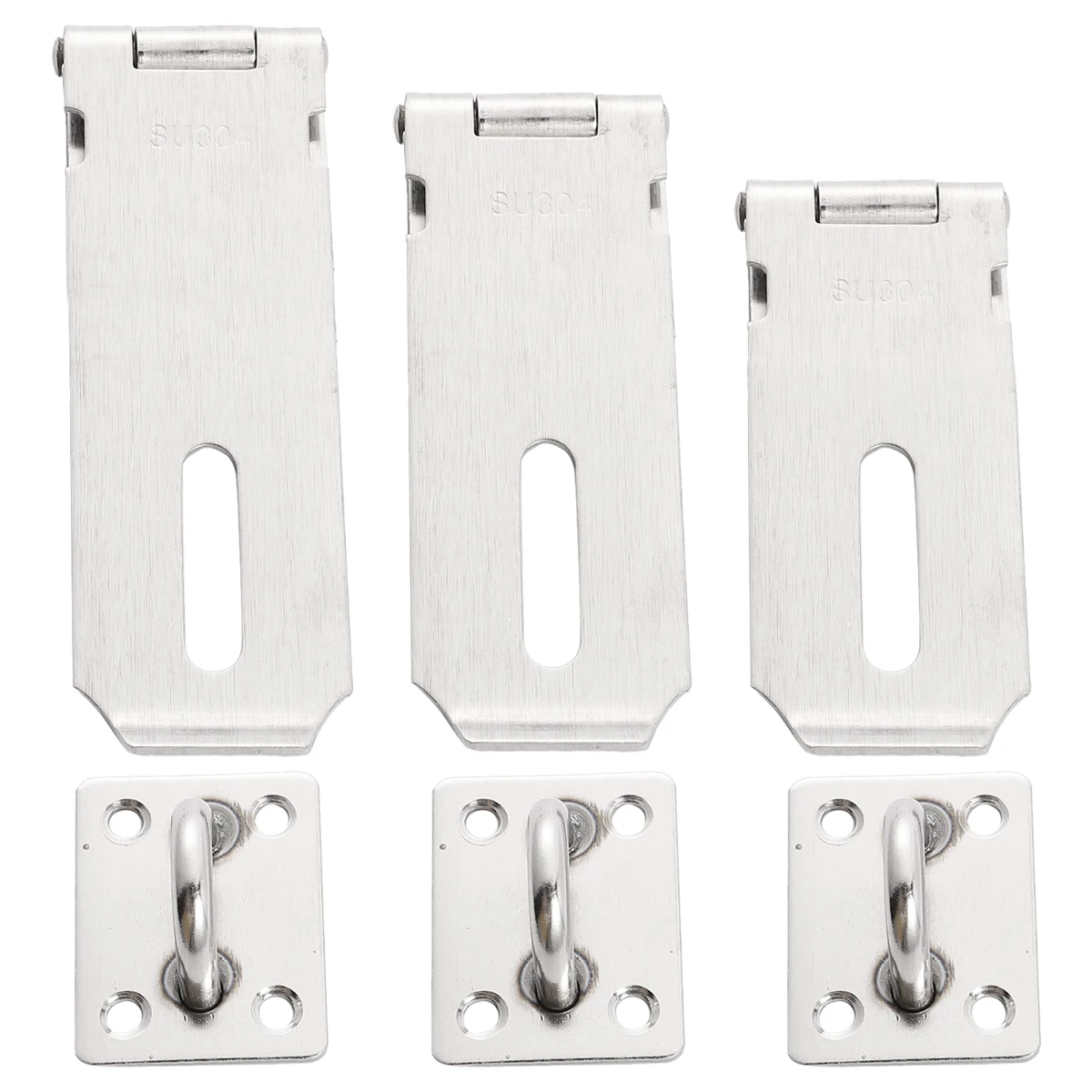 

3 Pcs Stainless Steel Lock Padlock Hasp Latch Durable Door Clasp Suitable Cabinet Drawer Cupboard Garage Adjustable Position