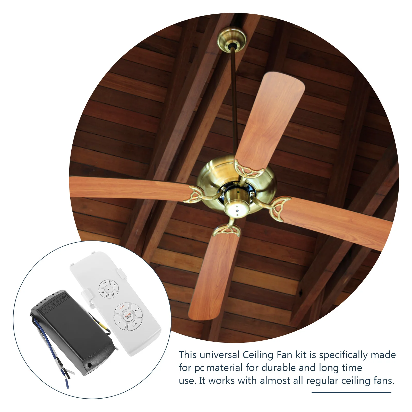 

Remote Control Ceiling Fan Lamp Controller Kit Timer Function Long Lifespan Shock Resistant Sturdy 1H 2H for Family