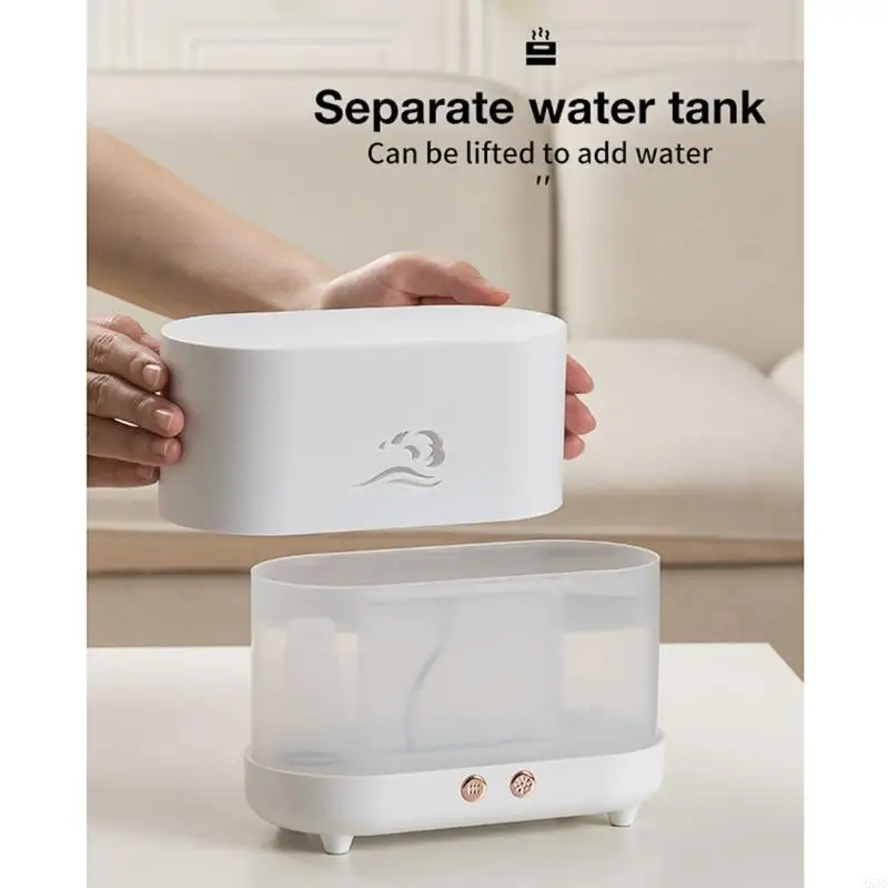 Phòng ngủ độ ẩm không khí Siêu phân lạnh Maker Maker Fogger Tinh dầu khuếch tán Desktop LED LED FLAME BỆNH NHÂN (225ML） N58D